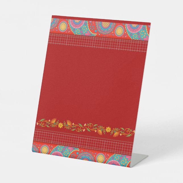 Expositor En L Desi Wedding Style Deep Red Design (Anverso)