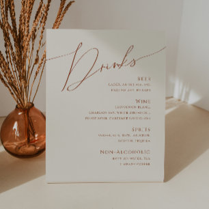 Expositor En L Desierto caprichoso Menú Bebidas Bodas Beige