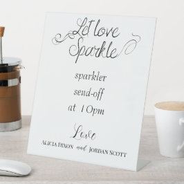 Expositor En L Despedida de boda con bengalas de caligrafía elega