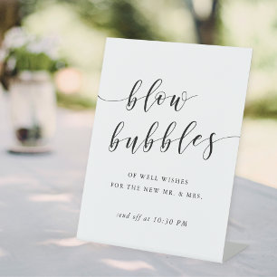 Expositor En L Despedida de Boda con Burbujas de Caligrafía Moder