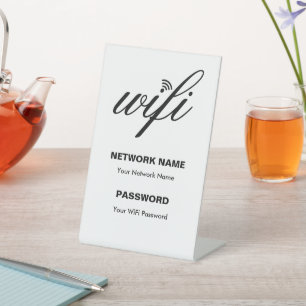 Expositor En L Detalles de Wi-Fi de marca personalizado y blanco