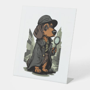 Expositor En L Detective Dachshund - Perro de resolución misterio