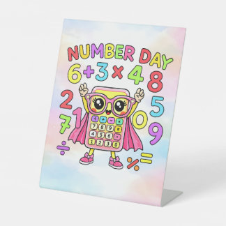 Expositor En L Día del Número Diseño de Personaje de Calculadora 