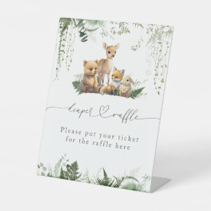 Expositor En L Diapé Baby Shower neutro para animales de Woodland