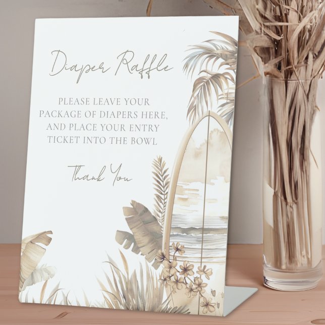 Expositor En L Diaper Raffle Baby On Board Baby Shower (Diaper Raffle Baby On Board Beach Baby Shower Pedestal Sign)