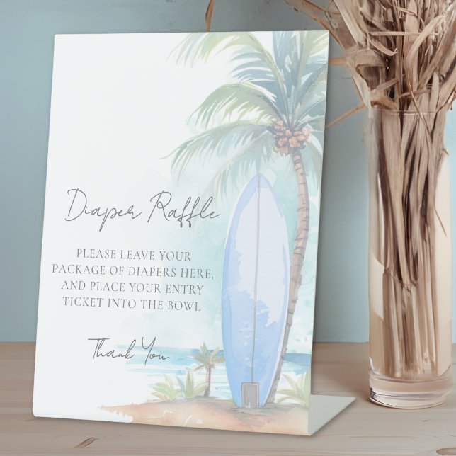 Expositor En L Diaper Raffle Baby On Board Baby Shower (Diaper Raffle Baby On Board Beach Baby Shower Pedestal Sign )