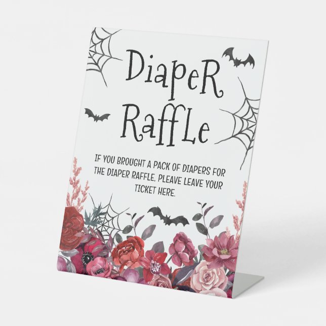 Expositor En L Diaper Raffle Bats Halloween Baby Shower (Anverso)