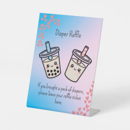 Expositor En L Diaper Raffle Boba Bubble Tea  Gender Reveal