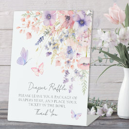 Expositor En L Diaper Raffle Butterfly Wildflower Baby Shower