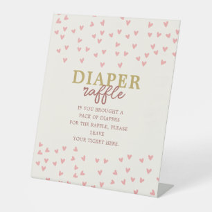 Expositor En L Diaper Raffle Chica pequeño corazón rosado