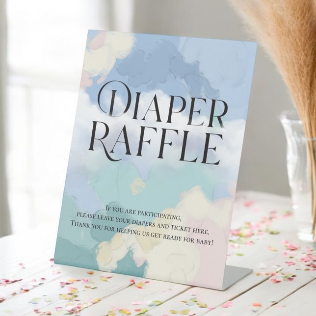 Expositor En L Diaper Raffle Dreamy Cloud Nueve Baby Shower (Subido por el creador)