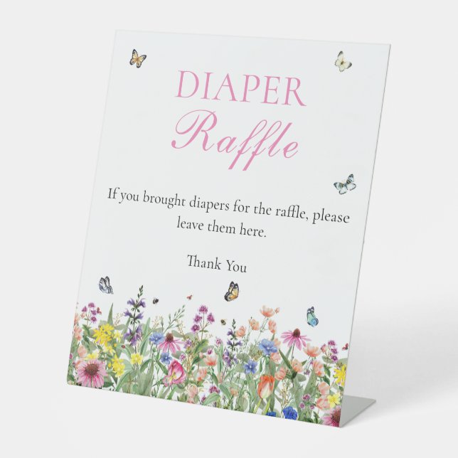 Expositor En L Diaper Raffle | Flores silvestres de verano modern (Anverso)