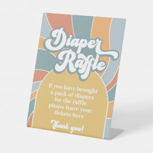 Expositor En L Diaper Raffle Groovy Retro Sunshine