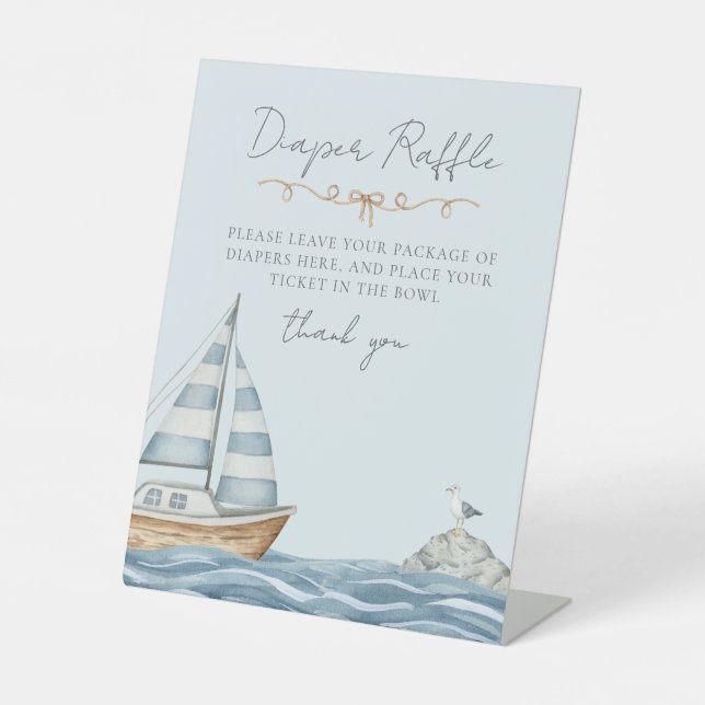 Expositor En L Diaper Raffle Nautical Baby Shower (Anverso)