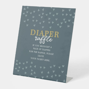 Expositor En L Diaper Raffle Pequeño novio corazón azul