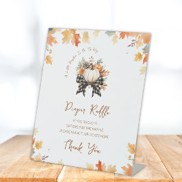 Expositor En L Diaper Raffle Rótulo Pequeña Calabaza Caer Baby Sh