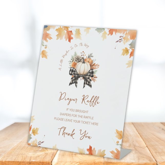 Expositor En L Diaper Raffle Rótulo Pequeña Calabaza Caer Baby Sh (Subido por el creador)