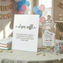 Diaper Raffle Sign Minimalist Baby Shower Sign