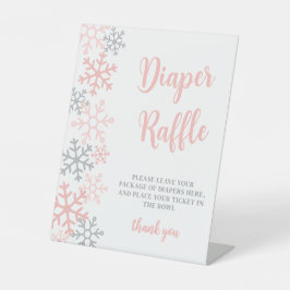 Expositor En L Diaper Raffle Snowflake Winter Baby Shower