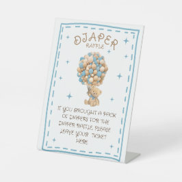 Expositor En L Diaper Raffle Teddy Bear Baby Boy Shower Game