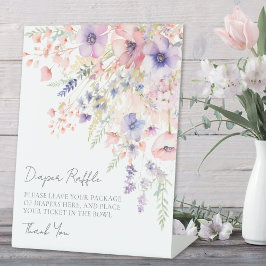 Expositor En L Diaper Raffle Wildflower Floral Baby Shower