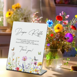 Expositor En L Diaper Raffle Wildflowers Butterflies Baby Shower