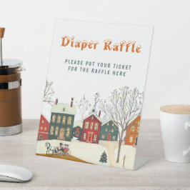 Expositor En L Diaper Raffle Winter Baby Shower Game Table Decor