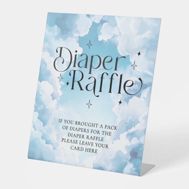 Expositor En L Diaper RaffleHeaven enviado Baby Shower (Anverso)