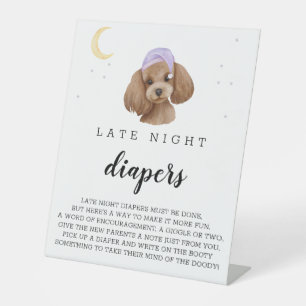 Expositor En L Diapers nocturnos Toy Poodle Brown Baby Shower