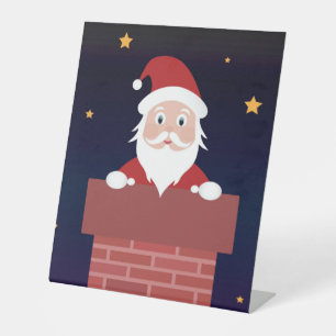 Expositor En L Dibujo de Papá Noel en Nochebuena bajando por la C