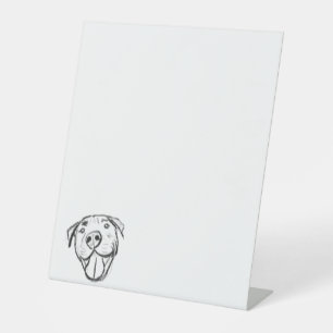 Expositor En L dibujo de pitbull simple amantes de perros blanco
