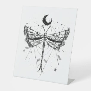 Expositor En L Dibujo de una libélula en el estilo Boho a la luz 