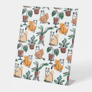 Expositor En L Dibujo en línea de gatos y flores