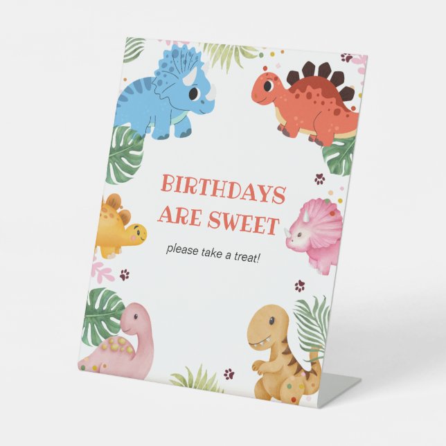 Expositor En L Dino Fiesta Dinosaur Fiesta De Cumpleaños (Anverso)