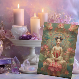 Expositor En L Diosa budista Quan Yin pintura retrato