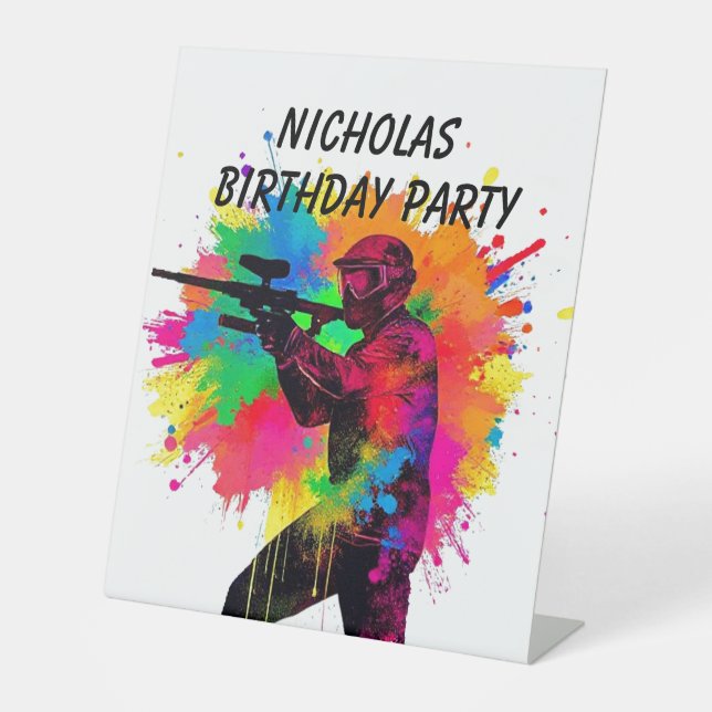 Expositor En L Diseño colorido de Paintball Gamer (Anverso)