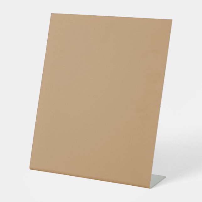Expositor En L Diseño con fondo marrón y borde blanco (Anverso)