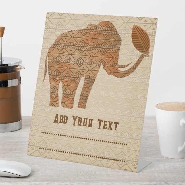 Expositor En L Diseño de arte tribal para elefantes (In Situ)