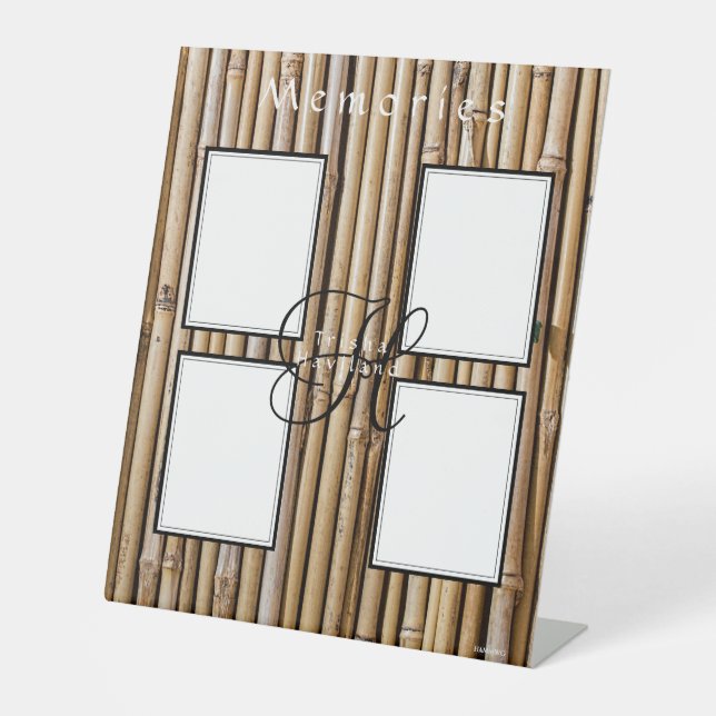 Expositor En L Diseño de bambú Cuatro imágenes HAMbyWG (Anverso)