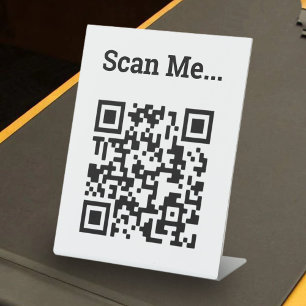 Expositor En L Diseño de código QR Rótulo Pedestal