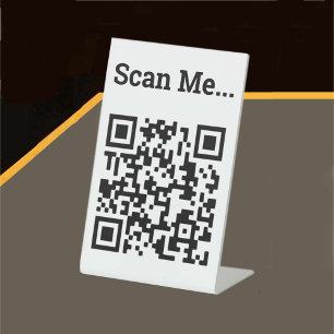 Expositor En L Diseño de código QR Rótulo Pedestal