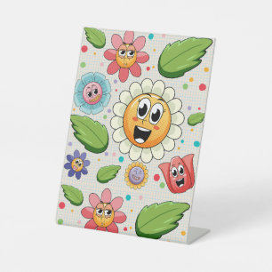 Expositor En L Diseño de fondo inmaculado con flores coloridas