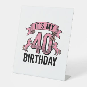 Expositor En L Diseño de grabado vintage de unicornio para cumple