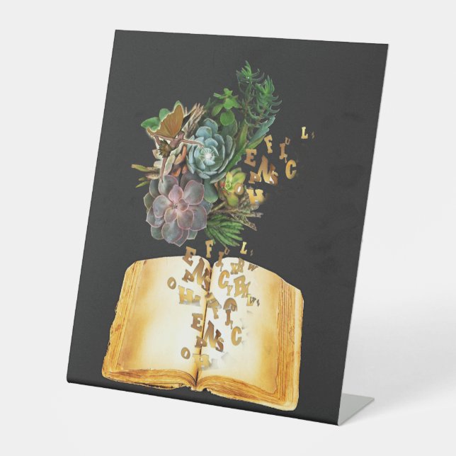 Expositor En L diseño de jardín suculento (Anverso)