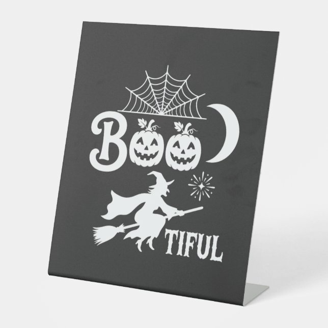 Expositor En L Diseño de luna de bruja de Halloween Bootiful_1 (Anverso)