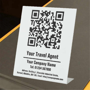 Expositor En L Diseño de pedestal de señaligen de código QR de ag