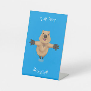 Expositor En L Diseño de personalizados de quokka saltando feliz