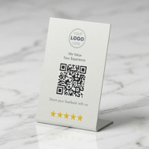 Diseño de retroalimentación QR moderno blanco mini