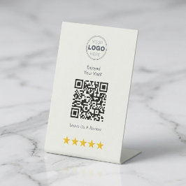 Expositor En L Diseño de revisión QR de bistro moderno blanco min