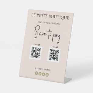 Expositor En L Diseño de Rubor Scan para pagar 2 códigos QR